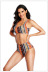 sling backless high waist solid color/print Tankini two-piece set NSVNS133982