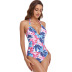 hanging neck backless wrap chest solid color/print One-Piece Swimsuit-Multicolor NSVNS133984