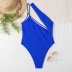 single-shoulder sleeveless hollow slim solid color one-piece swimsuit NSVNS133988