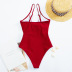sling hollow backless lace-up solid color one-piece swimsuit NSVNS133991
