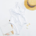 traje de baño de una pieza de color sólido con cordones y espalda hueca con cabestrillo NSVNS133991
