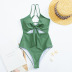 sling hollow backless lace-up solid color one-piece swimsuit NSVNS133991