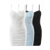 fishbone sling backless wrap chest slim solid color dress NSAM134002