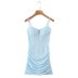 fishbone sling backless wrap chest slim solid color dress NSAM134002