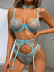 wrap chest sling high waist stitching solid color perspective underwear four-piece suit NSRBL134021