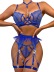 chain hanging neck sling wrap chest high waist solid color see-through underwear set NSRBL134027