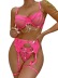 metal chain wrap chest high waist sling solid color lace perspective underwear suit NSRBL134036