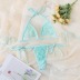 hanging neck backless wrap chest lace-up solid color lace underwear two-piece set NSFQQ134043