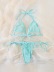 hanging neck backless wrap chest lace-up solid color lace underwear two-piece set NSFQQ134043