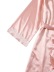 Camisón suelto de manga larga con cuello en V y cordones en color liso NSFQQ134044