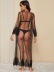 long sleeve loose solid color lace perspective nightgown NSFQQ134048