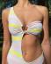 single-shoulder wrap chest hollow slim striped one-piece swimsuit NSVNS134053