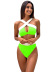 conjunto de dos piezas de bikini a juego de cintura alta con escote cruzado en el pecho sin espalda NSVNS134057