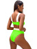 conjunto de dos piezas de bikini a juego de cintura alta con escote cruzado en el pecho sin espalda NSVNS134057