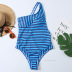 single-shoulder backless slim striped one-piece swimsuit NSVNS134058