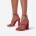 square head one-word belt Clipped toe high heel sandals NSHYR134066
