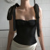 slim low-cut sling backless solid color chiffon vest NSBDX134105