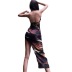 print irregular backless cross lace-up sleeveless slim dress NSBDX134107