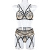 embroidery stitching wrap chest high waist solid color see-through underwear set NSWY134126