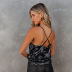 Backless Sequin Sling low-cut slim solid color vest NSFH134171