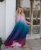 pleated gradient color hanging neck backless loose dres NSPPF133242