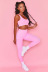 hip-lifting high-elastic single-shoulder sling high waist solid color/print vest and pant yoga set NSBDX133135