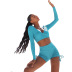hip-lifting high-elastic long sleeve tight cross deep V drawstring top and shorts yoga suit NSBDX133137