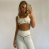 suspender tight high waist backless color matching vest and pants suit NSBDX133141