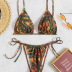 conjunto de dos piezas de bikini de cintura alta con tira cruzada en el pecho y estampado NSOLY133146