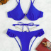 Decoration sling high waisr ruffle solid color bikini two-piece set NSOLY133148
