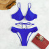 Conjunto de dos piezas de bikini de color sólido con volantes y cintura alta con cabestrillo decorativo NSOLY133148