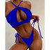 sling backless wrap chest high waist solid color bikini two-piece set NSLRS133151