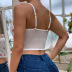 sling backless slim short floral lace vest NSHLN133212