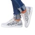 leopard print casual lace-up round toe flat-heeled sneakers NSJJX133286
