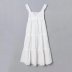 Ruffle sling low-cut backless solid clor/plaid Dress NSAM133306