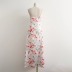 vestido largo ajustado con escote pronunciado y estampado de flores NSXDX133345