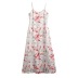 sling low-cut slim long flower print dress NSXDX133345