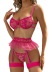 Embroidered wrap chest sling high waist solid color Underwear Three-piece Set NSRBL133353