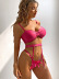 bow wrap chest sling high waist solid color leather underwear three-piece suit NSRBL133365