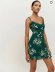 lace up ruffled low-cut backless slim sling floral dress NSAM133379