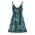lace up ruffled low-cut backless slim sling floral dress NSAM133379