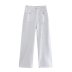 Buttons solid color high waist Wide Leg Jeans NSAM133381