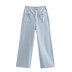 Buttons solid color high waist Wide Leg Jeans NSAM133381