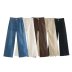 jeans sueltos de talle alto y pernera ancha en color liso NSAM133382