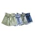 pantalones cortos de mezclilla sueltos de cintura alta con bolsillo con cordones en color sólido NSAM133385
