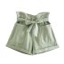 loose high waist lace-up pocket solid color denim shorts NSAM133385