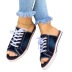 lace-up flat open toe wide one word denim slippers NSJJX133410