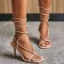 square toe one-word cross strappy high heel sandals NSJJX133411