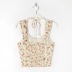 suspender backless lace-up low-cut slim floral vest NSXDX133424