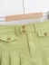 Falda plisada con botones de color liso y cintura alta con bolsillos NSXDX133427